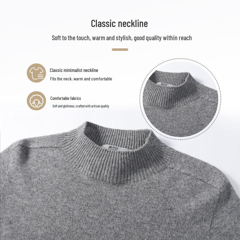 Snowflying Women's Pure Wool Half-High Collar Sweater