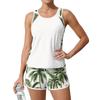 Women’s Two Piece Tankini Swimsuit Set with Sleeveless Top and Printed Shorts Athletic Swimwear for Beach Pool
