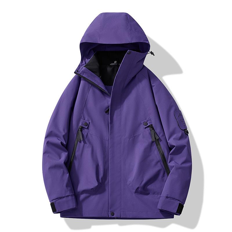 Windproof Waterproof Fleece-Lined Mountain Windbreaker Jacket for Skiing & Hiking