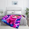 Cute Pink Cat Rainbow Galaxy Blanket Flannel Soft Throw Blanket for Kids Room Decor Dreamy Pet Animal Design Cozy Bed Covering