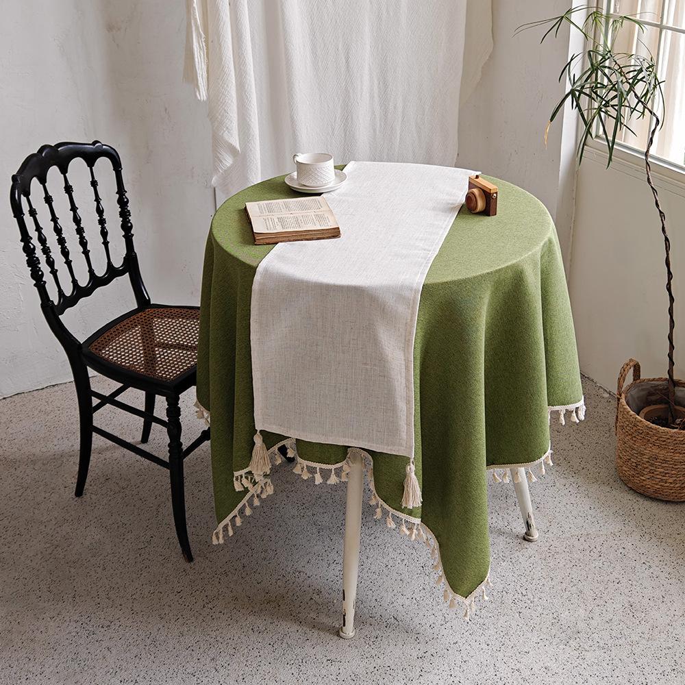 

Table flag linen polyester pastoral lavender flower embroidery bedside towel TV cabinet shoe cabinet coffee table decorative dining table cloth 30x120