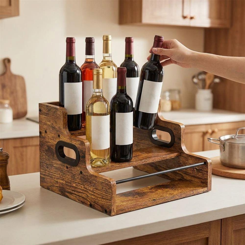 Detachable Wine Bottle Rack Wooden Seasoning Storage Rack Versatile Liquor Cabinet Restaurant