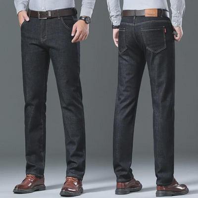 Jeans Eleganti da Uomo a Vita Media-Alta: Vestibilità Regular Comoda per Mezza Età e Anziani