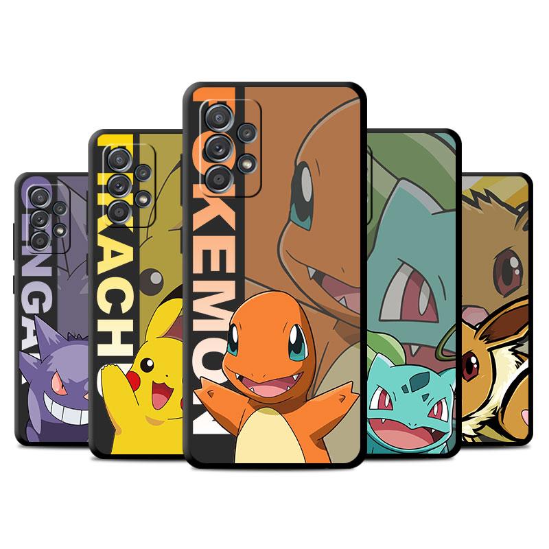 

Чехол Pokemon Gengar для Samsung Galaxy A52 A12 A32 A51 A21s A71 A13 A53 A22 A31 A72 A03 A02s A41, черный чехол для телефона