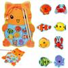 Game Fishing Fish Cat Eco Wood Two Rods Magnetic