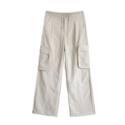 Retro Casual Work Pants for Women with Large Pockets In Summer New Loose and Versatile Casual High-waist Hiking Pants