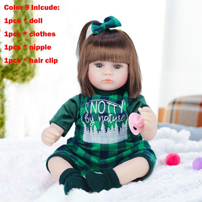 

Кукла Реборн 42см Игрушки для девочек Сопровождающая Реалистичный Малыш Подарок Бебе 9-Green Plaid Baby