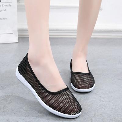 Fashion Summer Comfortable and Elegant Original Flat Ladies Footwear Korean Fashion Light Casual Slip On Women's Mesh Breathable Shoes