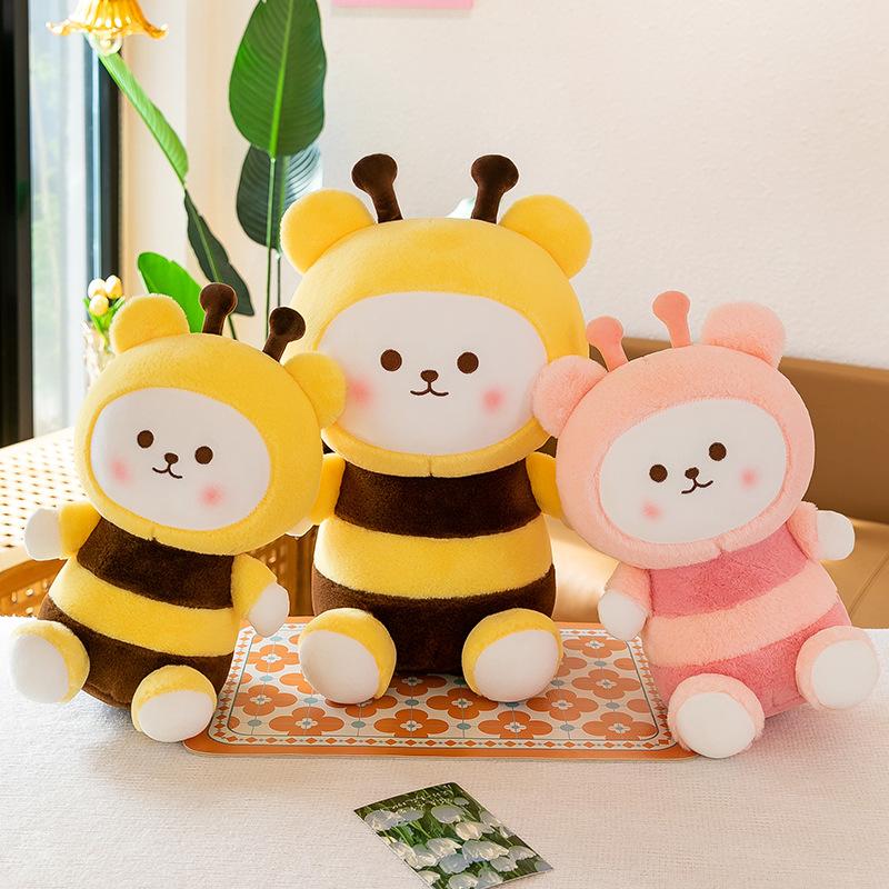 Transform Into Bee Bear Plush Toy Doll Cute Pillow Grab Machine Doll Children Girl Gift