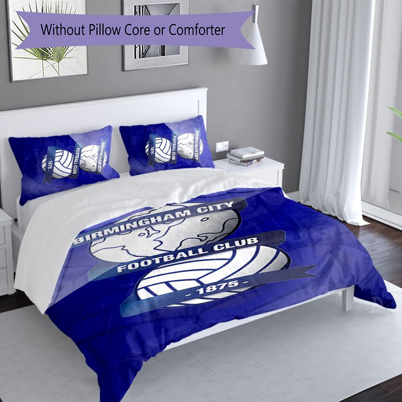 3pcs BIRMINGHAM CITY LOGO Duvet Cover Set, Includes 1 Duvet Cover and 2 Pillowcases,Skin-Friendly&Comfortable Fabric,Suitable Bedding Sets