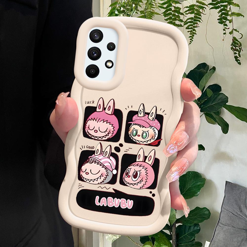 

Окрашенный узор Big Wave Edge Мягкий силиконовый материал Macaron чехол для телефона противоударный защитный резиновый чехол для Samsung Xiaomi Poco Redmi Samsung S23 FE белый