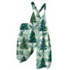 Women's Summer Suspender Jumpsuit with Retro Christmas Print and Non-Adjustable Straps