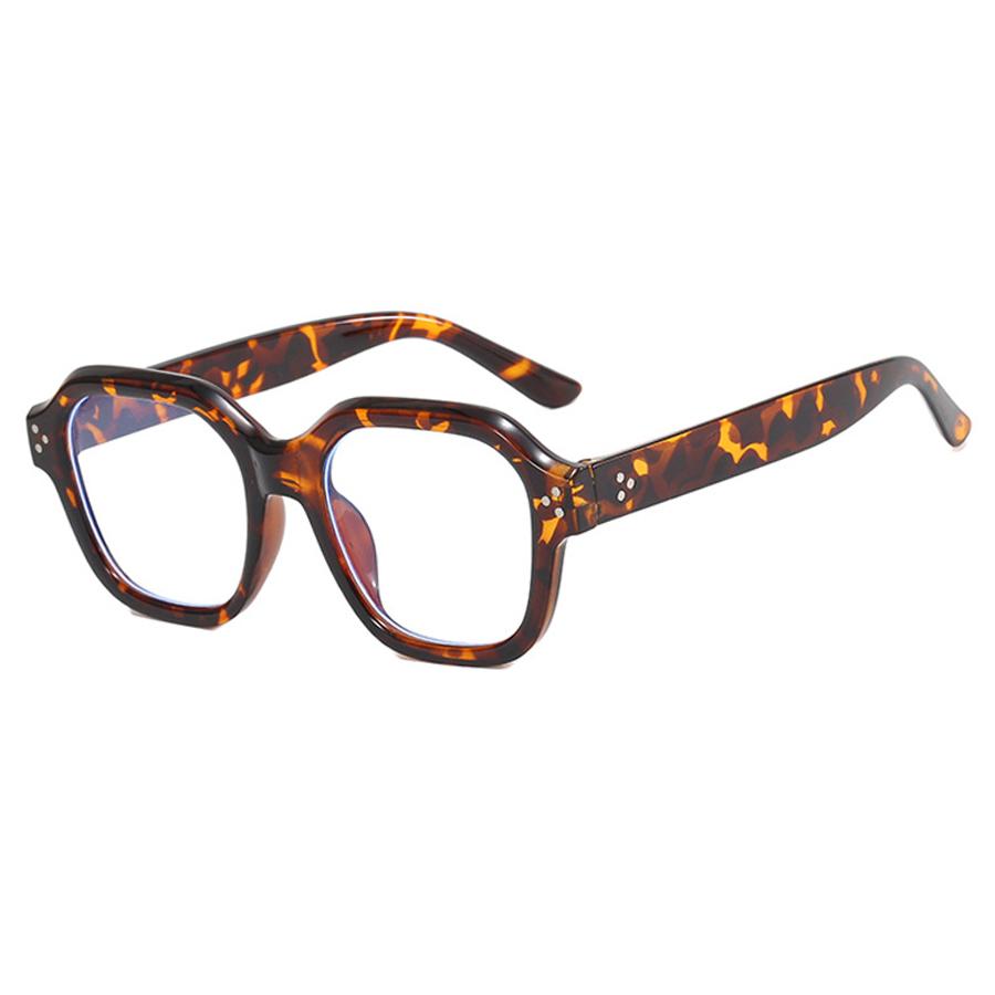 Retro Square Frame Eyeglass Women Leopard Computer Reading Glasses Clear Blue Light Blocking Eyewears Vintage Decorative Goggles