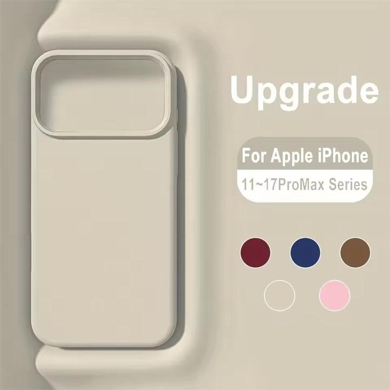Official Liquid Silicone Phone Case For iPhone 17 16 15 14 13 12 11 Pro Max Soft Cases For iPhone Air 16E 15 14 Plus 12 13 Mini Cover