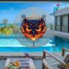 Flame Eagle Mandalala Wind Chime 2D Printed Metal Decor for Outdoor Garden Balcony Vibrant Orange Blue Feathers Handcrafted Eagle Design