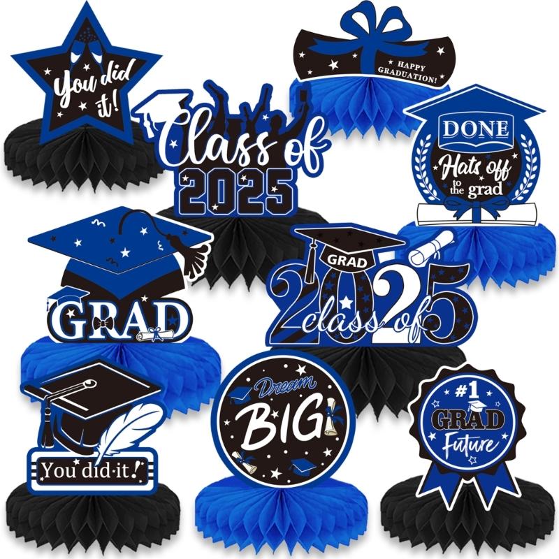 

9pcs Graduation Honeycomb Centerpieces Perfect For Enhancing Festival Atmosphere At Homes Gatherings And School Event