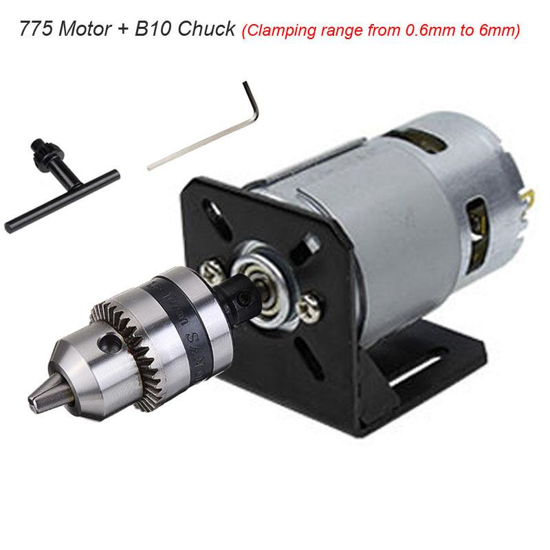 

775 DC мотор миниатюрный ручной сверлильный патрон стержень 12V 12000RPM токарный пресс монтажный кронштейн для фрезерно-режущего сверлильного станка