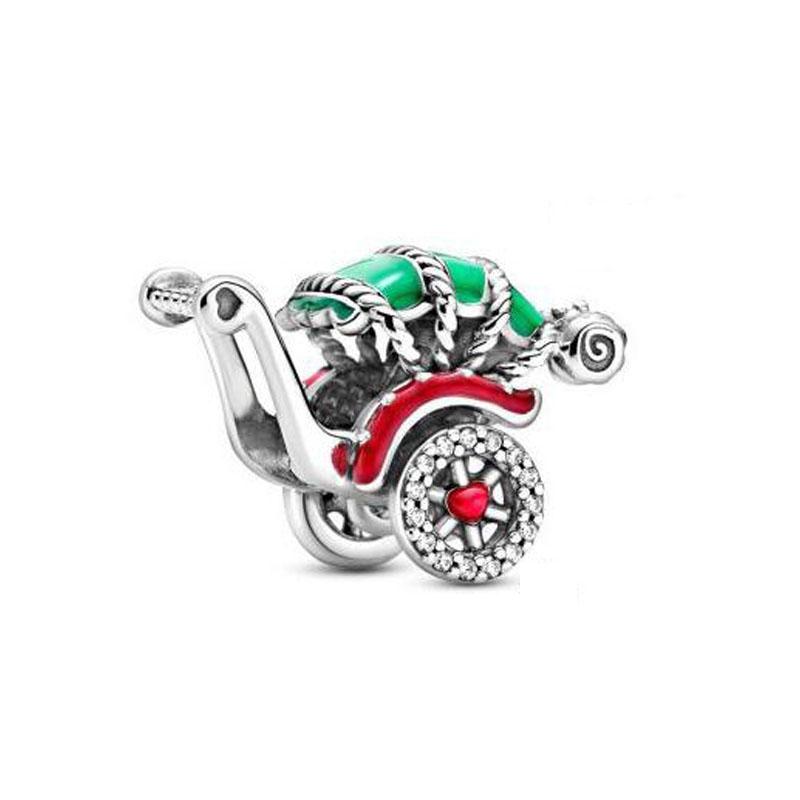 Red Christmas, Apple, Flower, Heart Shaped Bead Pendantcopper Suitable For European Original Bracelet Diy Exquisite Jewelry