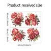 PVC Flower Wall Stickers Removable Red Peony Rose Peel and Stick  Bedroom