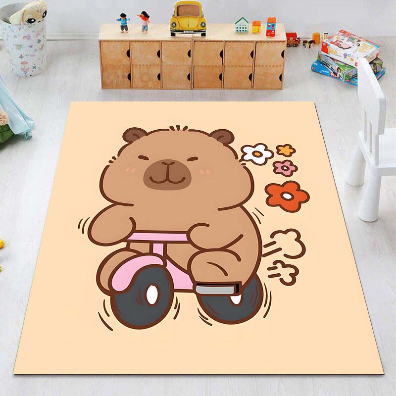 New Cute Capybara Cartoon Print Rug Carpets for Bedroom Living Room Sofa Mat Door Mat Dressing Room Rugs for Gifts