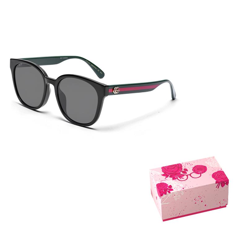 

GUCCI Classic Double G Red and Green Webbing Winter Driving UV Protection Plate Frame Sunglasses Unisex Couple Black 56 чёрный