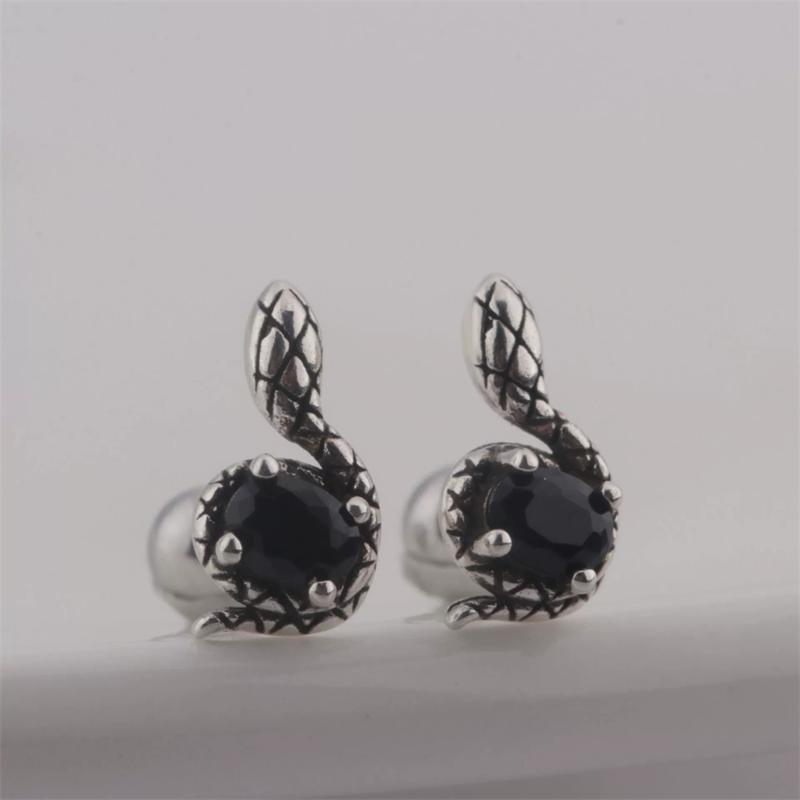 

Punk Gothic Snake Screw Ear Stud Piercing Earrings For Men Women Fashion New Jewelry Gift Party Music Festival