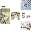 Butterfly Tower Bath Mat Set Polyester Non Slip Absorbent Rug For Bathroom Decor