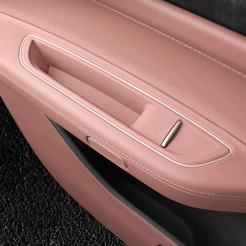 For NIO ES8 2023-2024 Second Row Door Storage Box Silicone Door Handle Pad Decoration Interior Modification Supplies Accessories