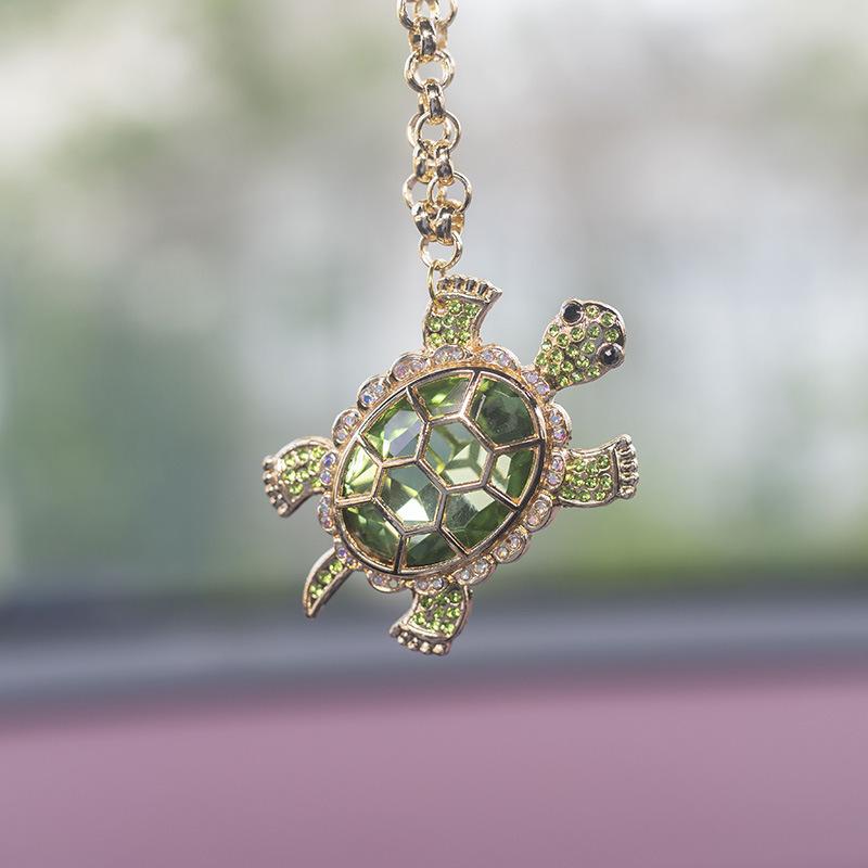 Schildpad Auto Hanger Achteruitkijkspiegel Hanger Kristallen Hanger Decoratie Auto Hanger voor Auto Achteruitkijkspiegel Hanger Decoratie roze