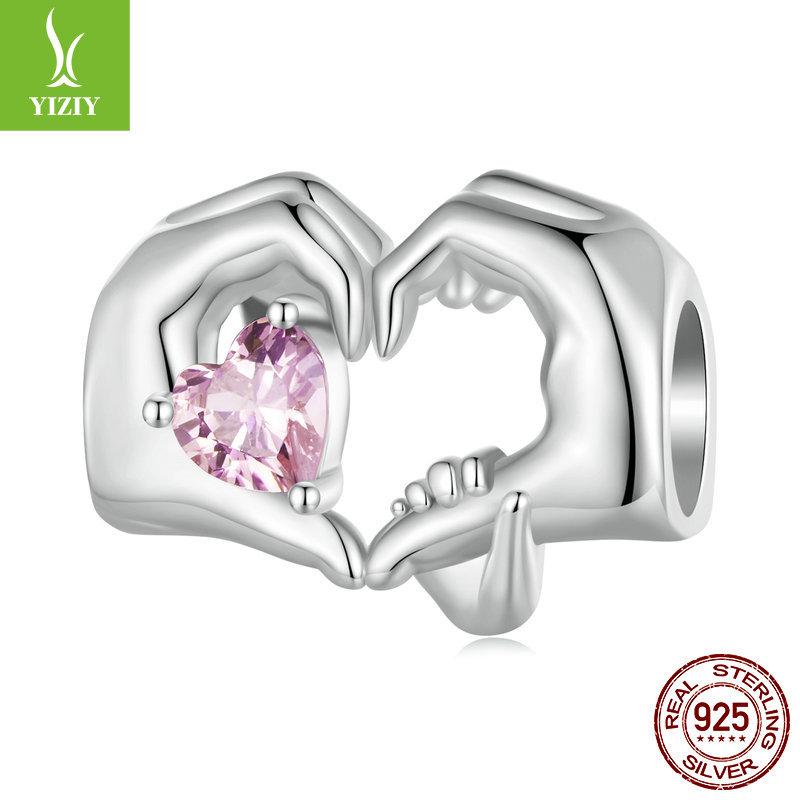 Mother'S Day Family Series S925 Silver Beaded Wind Diy Bracelet Accessories Loose Beads