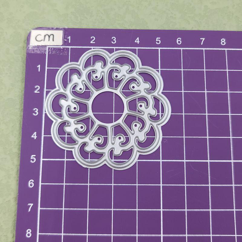Circular Flower Pattern Metal Cutting Dies Stamps Alphabet Embossing Paper Cards Making Craft Stencils Scrapbooking