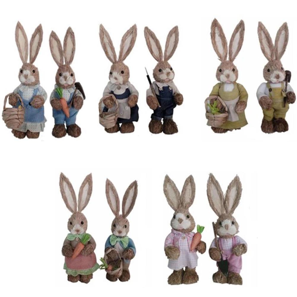 Pair of Easter Simulation Rabbit Shooting Props Dolls