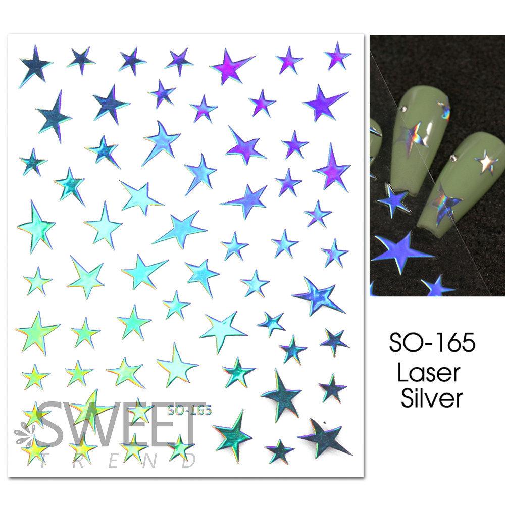 Nail Stickers with Gold, Silver, Stars, Multiple Shapes, and Pentagonal Stars for Nail Stickers