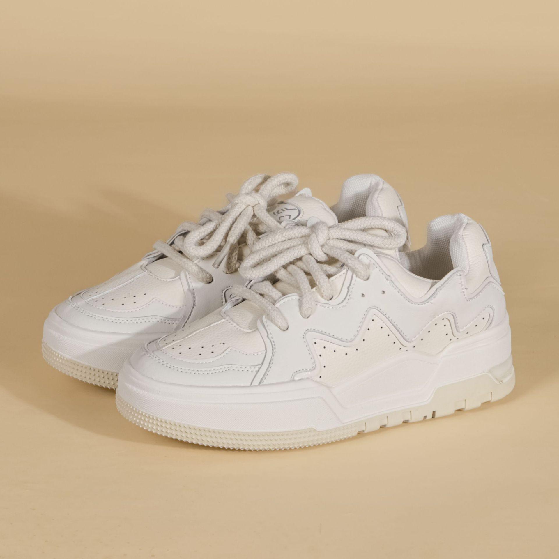 

thick-soled little white shoes women s 2025 autumn new casual sports shoes small height women s shoes show long legs 35