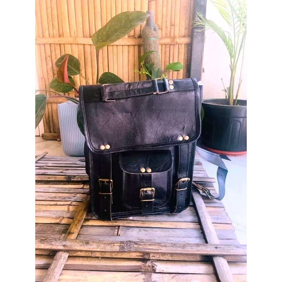 Goat Leather messenger laptop computer case shoulder bag  (Free Leather Diary Brown Size - 10 x 7 in)