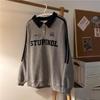 Men's Polo Sweatshirt 2025: Hong Kong-Inspired, Loose-Fit, Retro College Style, Long-Sleeve Top for Spring and Autumn.
