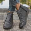 Fashion Women's Flat Single Boots Spring New Round Head Front Lacing Soft Sole Anti-slip Wear-resistant Short Boots