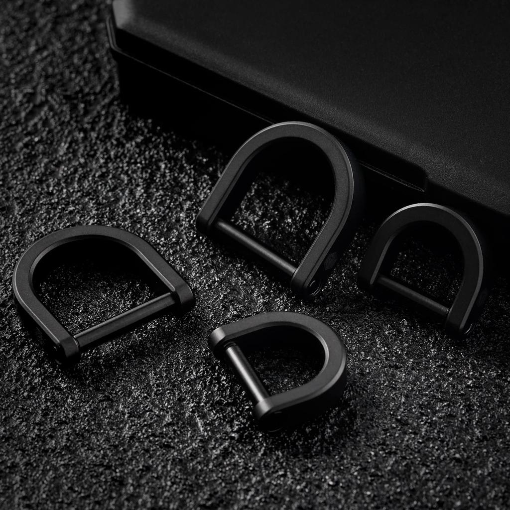 KeyUnity KA17 Tytanowy Brelok D-Ring, Lekki, Typ D, Kluczyki Samochodowe, Klucz DIY