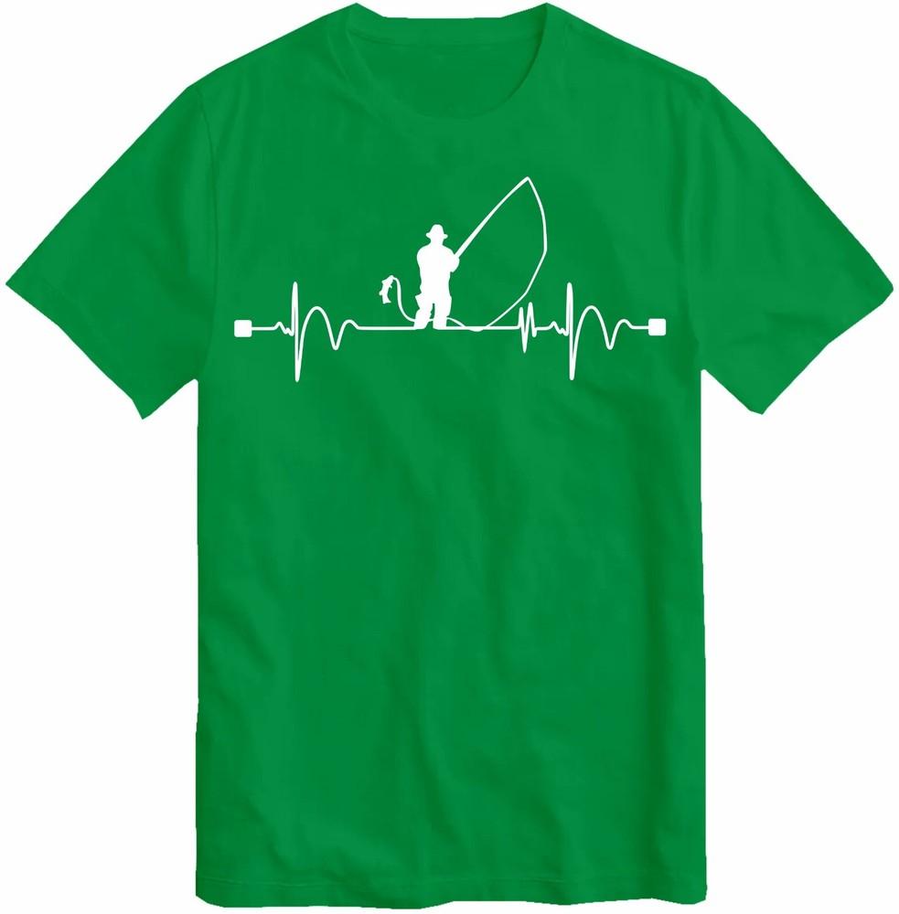 Fishing Heart Beat Pulse Tshirt FisherUnisex Gift Angling Angler Top T Shirt Midd S