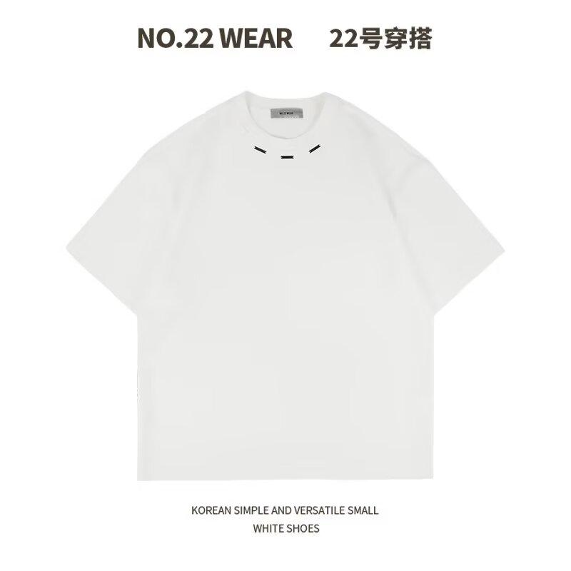 

Мужская футболка с коротким рукавом, модный бренд, летняя, свободная, рукав пять четвертей, новый стиль, интернет-знаменитость, трендовая, простая, с принтом, топ 3XL белый