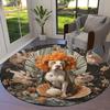 Cute animals with oil painting textureRound Area Rug,Carpet Rug for Living Room Bedroom Sofa Playroom Decor,Non-slip Floor Mat