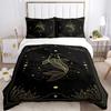 Magic Astrology Esoteric Gold Print Three Piece Set Fashion Bedding Article Children Or Adults For Beds Quilt Covers Pillowcases