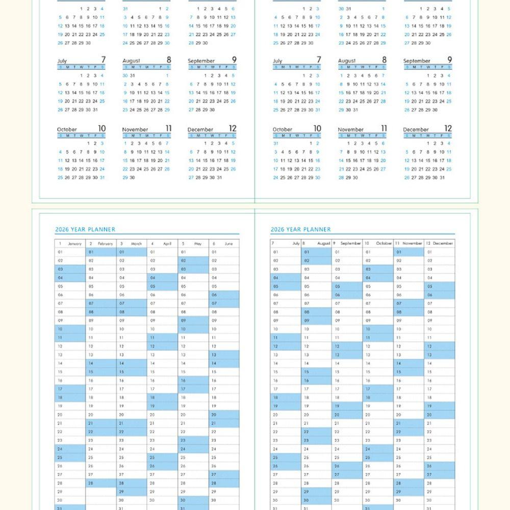 Wear-resistant 2026 Schedule Planner Notepad English 365 Days Efficiency Notebook  School