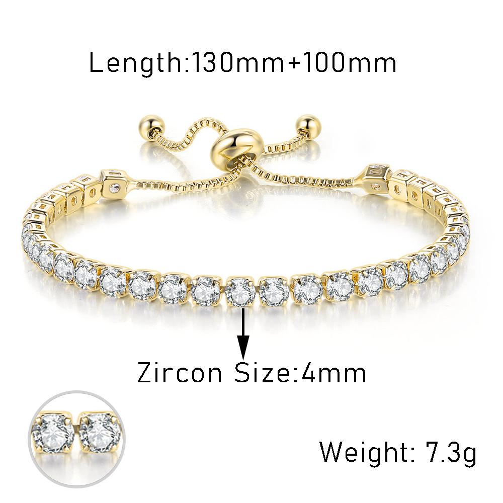 Adjustable Various Size Tennis Bracelet For Women Geometric Clear Zircon Wedding Party Jewellry Items DZH007