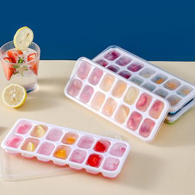 Silicone Refrigerator Ice Cube Trays with Lid BPA Free Large Square Ice Cube Tray Easy Release Stackable Ice Tray