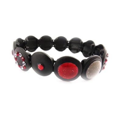[J4212] - Designer Bracelet 'Coloring' Red Gray