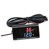 DC 12V 0.28 inch Dual Display LED Digital Temperature Sensor Voltmeter Thermometer Voltage Meter Tester For Car Motorcycle