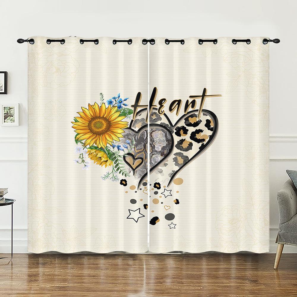 Curtain Butterfly Animal Flower Curtain Digital Printing Blackout Curtain No Punching