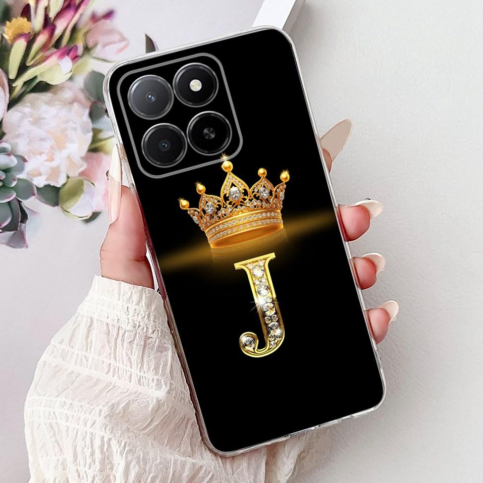 Clear For Honor X5b GFY-LX2 Case X5b Plus Fashion Luxury A-Z Letters Soft Back Cover For Honor X5b Plus Phone Case GFY-LX2P