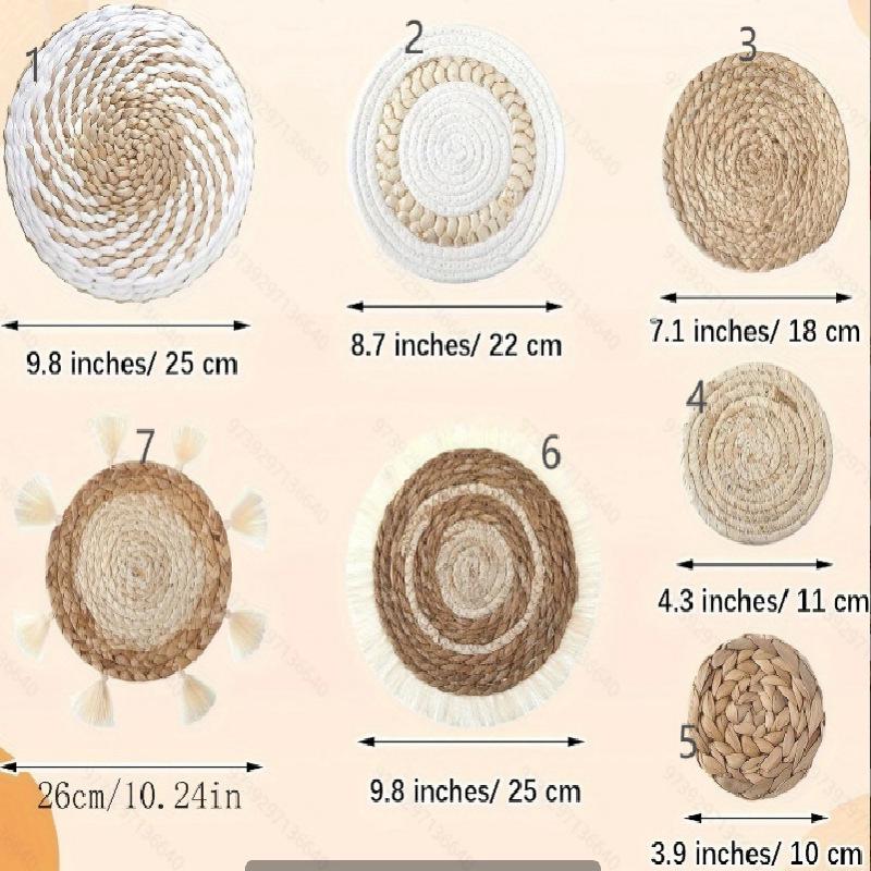 Bohemian Woven Wall Basket Set - Handwoven Hanging Decor for Living Room or Entrance